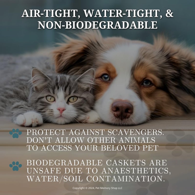 Pet Memory Shop Elegance Series Pet Casket, Safe, Durable & Elegant Memorial Burial Box for Dogs, Cats and Pets, Thoughtful Pet Loss Gift, Ideal for Honoring Your Petâ€™s Memory (Small â€“ Black/Silver) - Image 3
